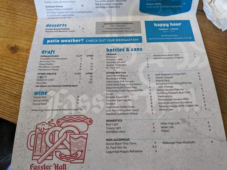 Fassler Hall - Tulsa, OK menu_pic