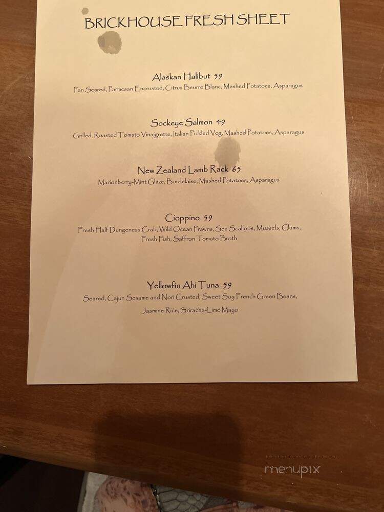 Brickhouse Steak and Seafood - Bend, OR menu_pic