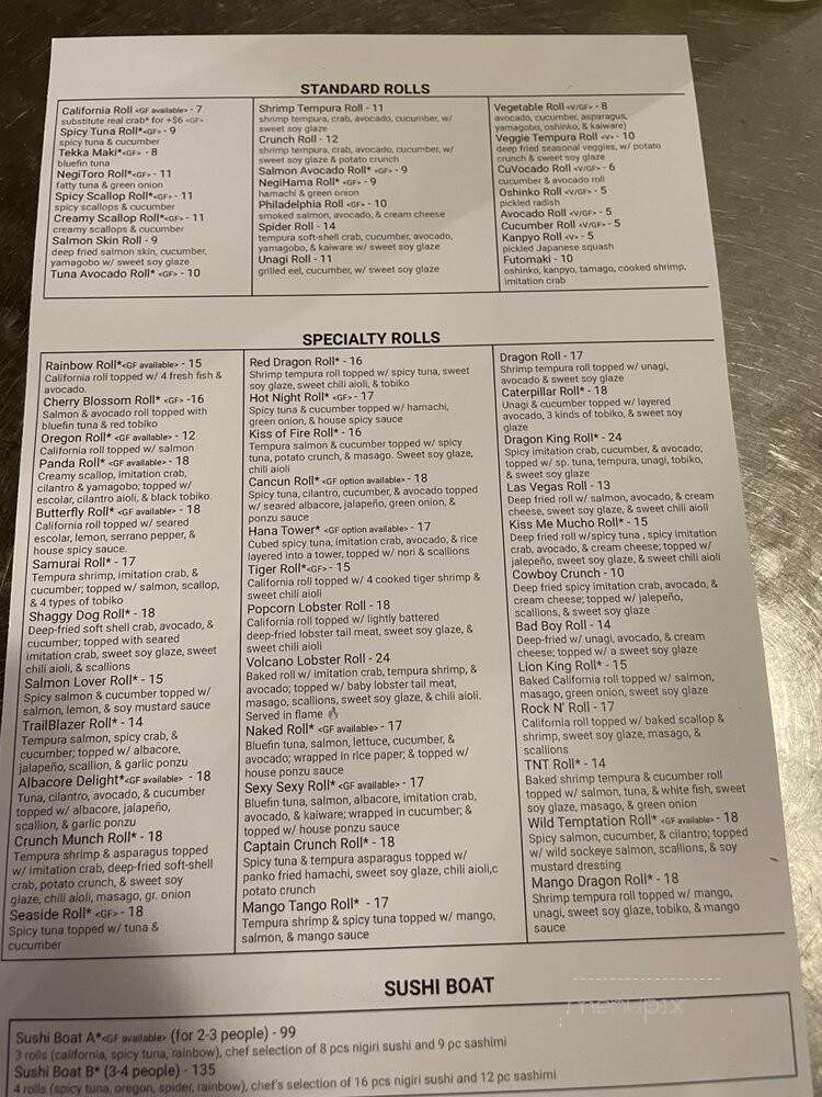 Hana by Sushi Hana - Portland, OR menu_pic