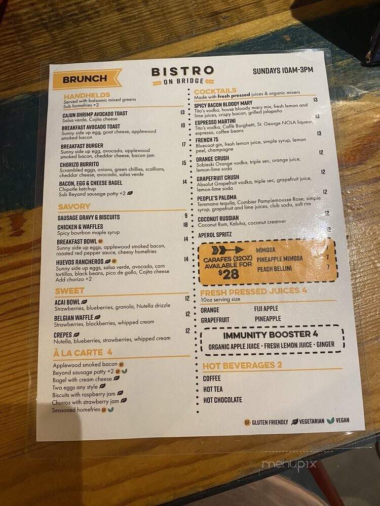 Bistro On Bridge - Phoenixville, PA menu_pic