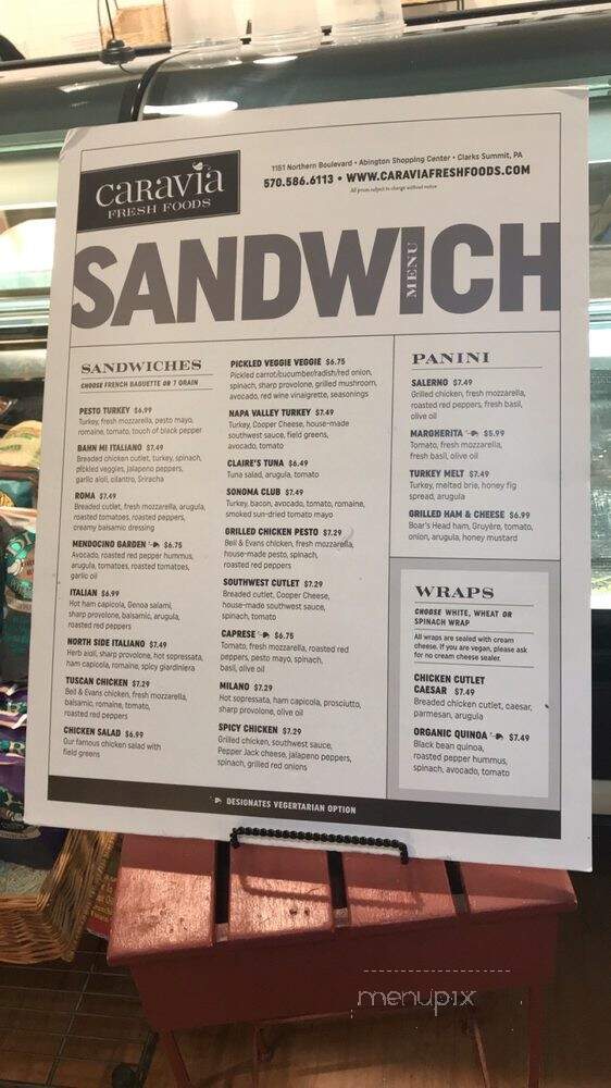 Caravia - Clarks Summit, PA menu_pic