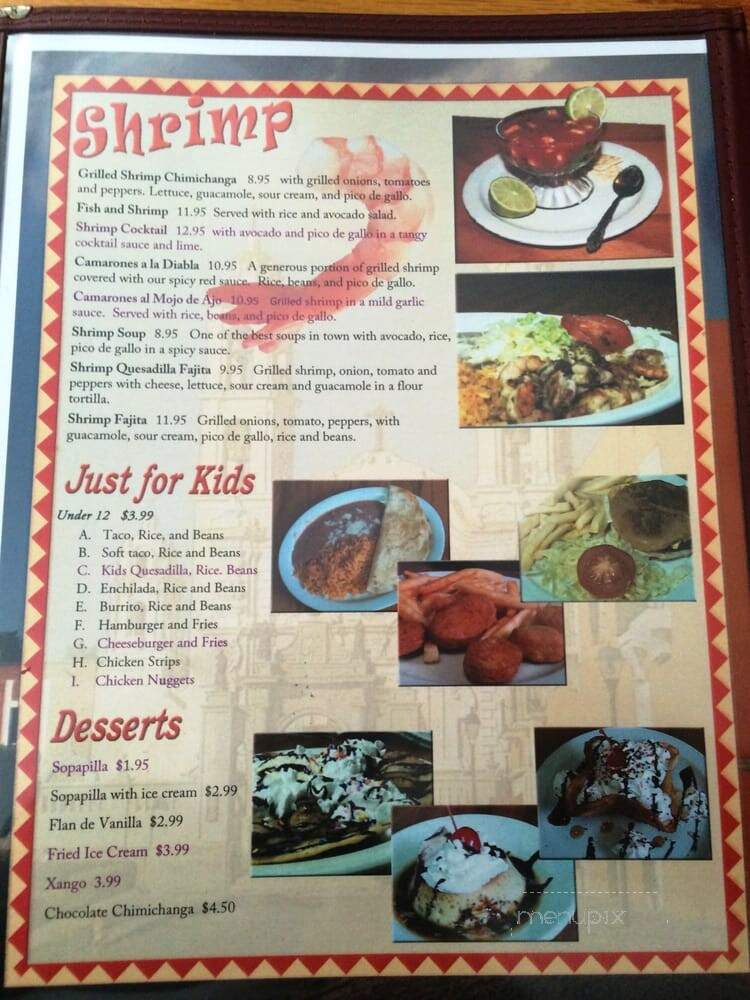 Pueblo Viejo - Cookeville, TN menu_pic