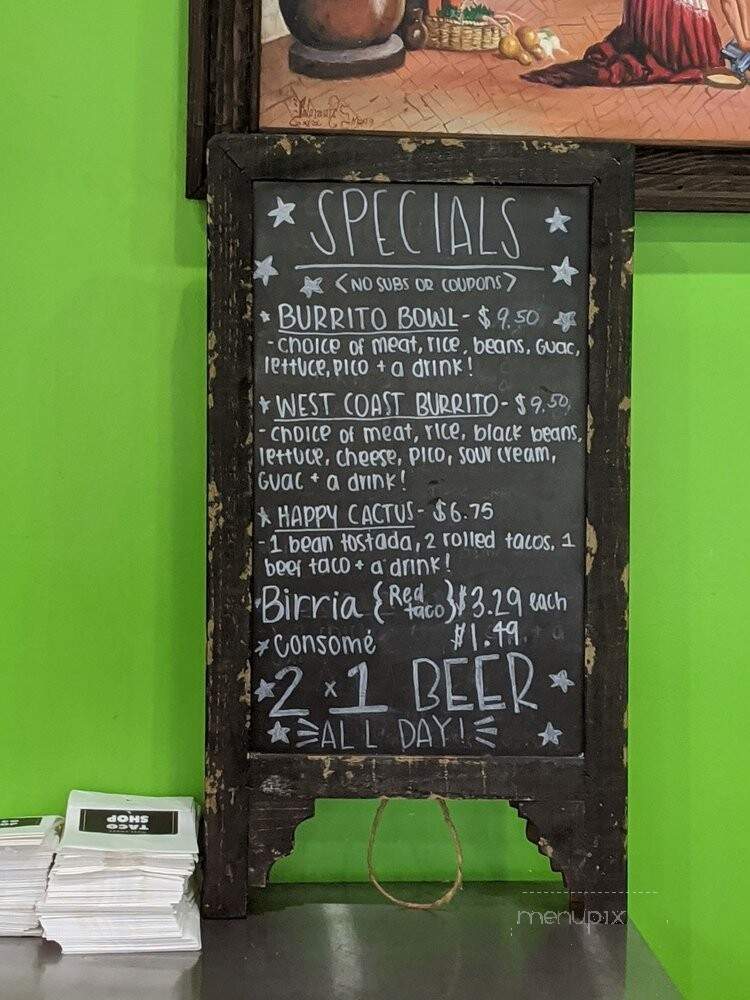 Oscar's Taco Shop - Nolensville, TN menu_pic