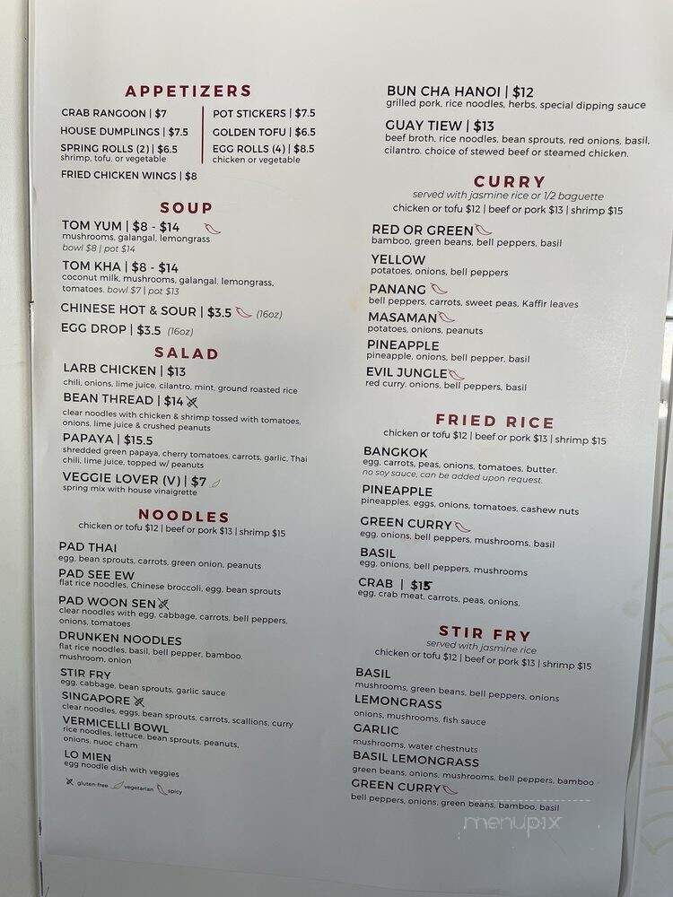 Chang Thai Thai Cuisine - Austin, TX menu_pic