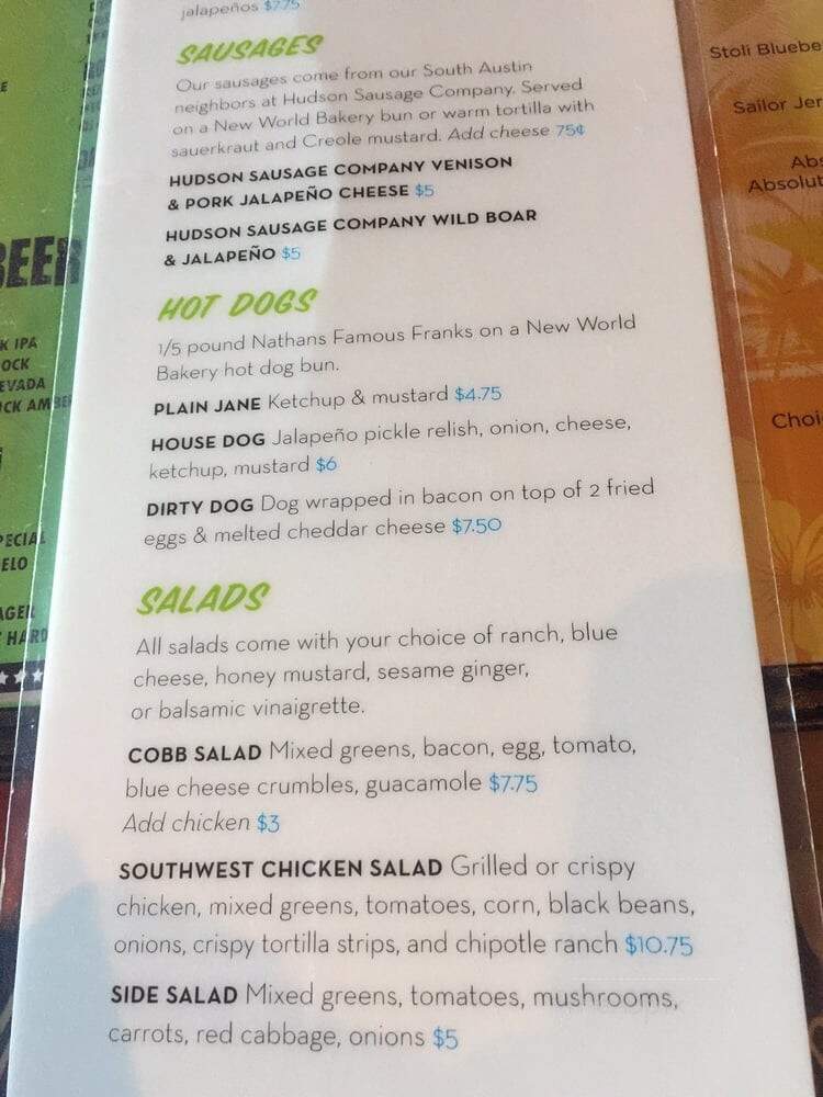 The Common Interest - Austin, TX menu_pic