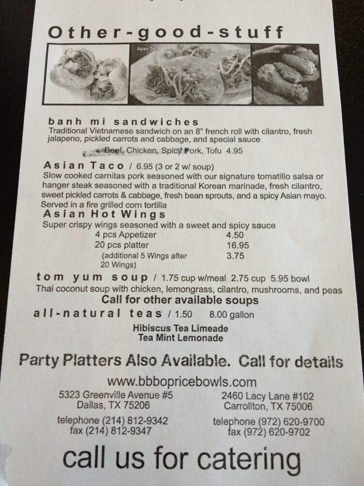 b.b.bop Rice Bowls - Dallas, TX menu_pic