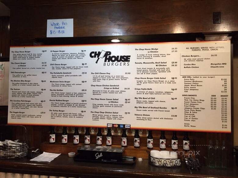 Chophouse Burgers - Arlington, TX menu_pic