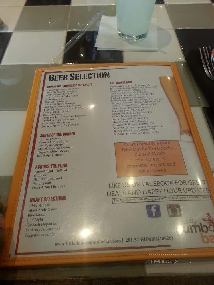 Little Daddy's Gumbo Bar - League City, TX menu_pic