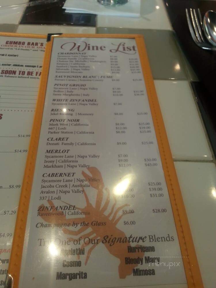 Little Daddy's Gumbo Bar - League City, TX menu_pic