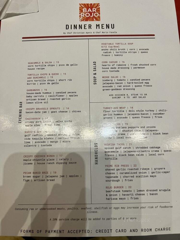 Sansei Sushi at Bar Rojo - San Antonio, TX menu_pic