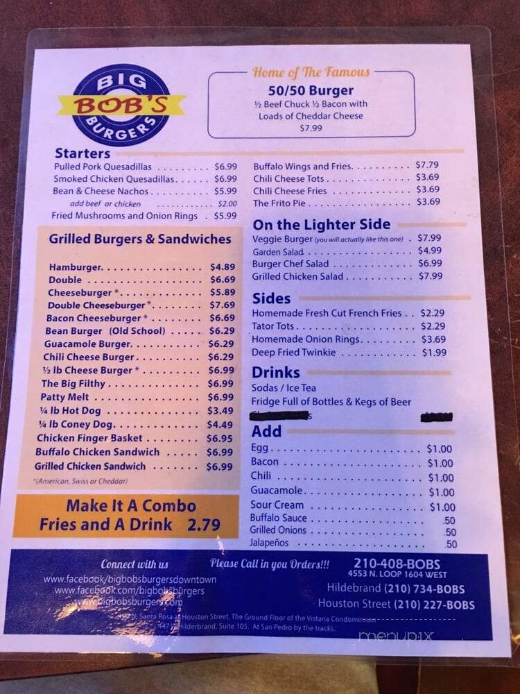 Big Bob's Burgers - San Antonio, TX menu_pic