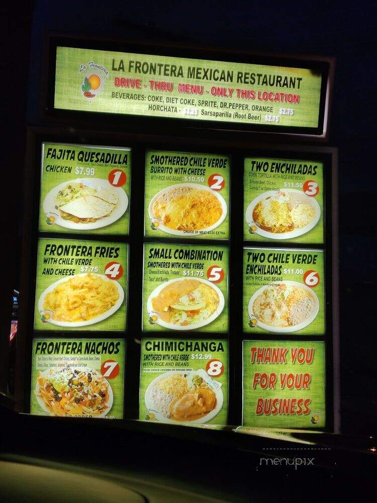 La Frontera - Salt Lake City, UT menu_pic