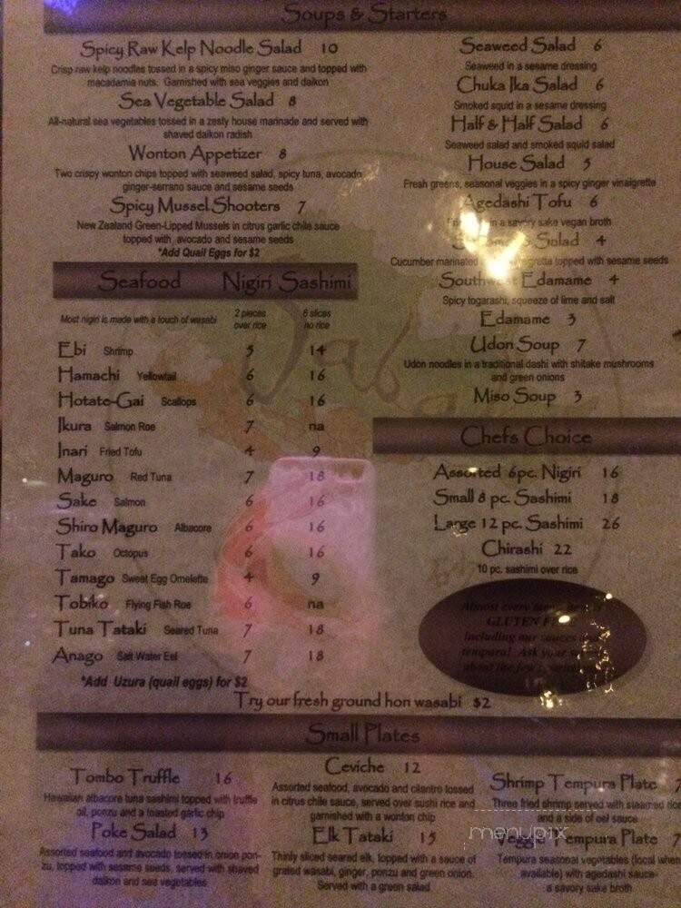 Sabaku Sushi - Moab, UT menu_pic