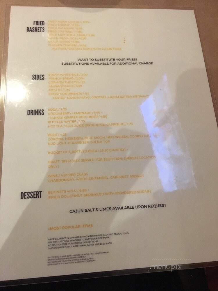 The Cajun Crawfish - Federal Way, WA menu_pic