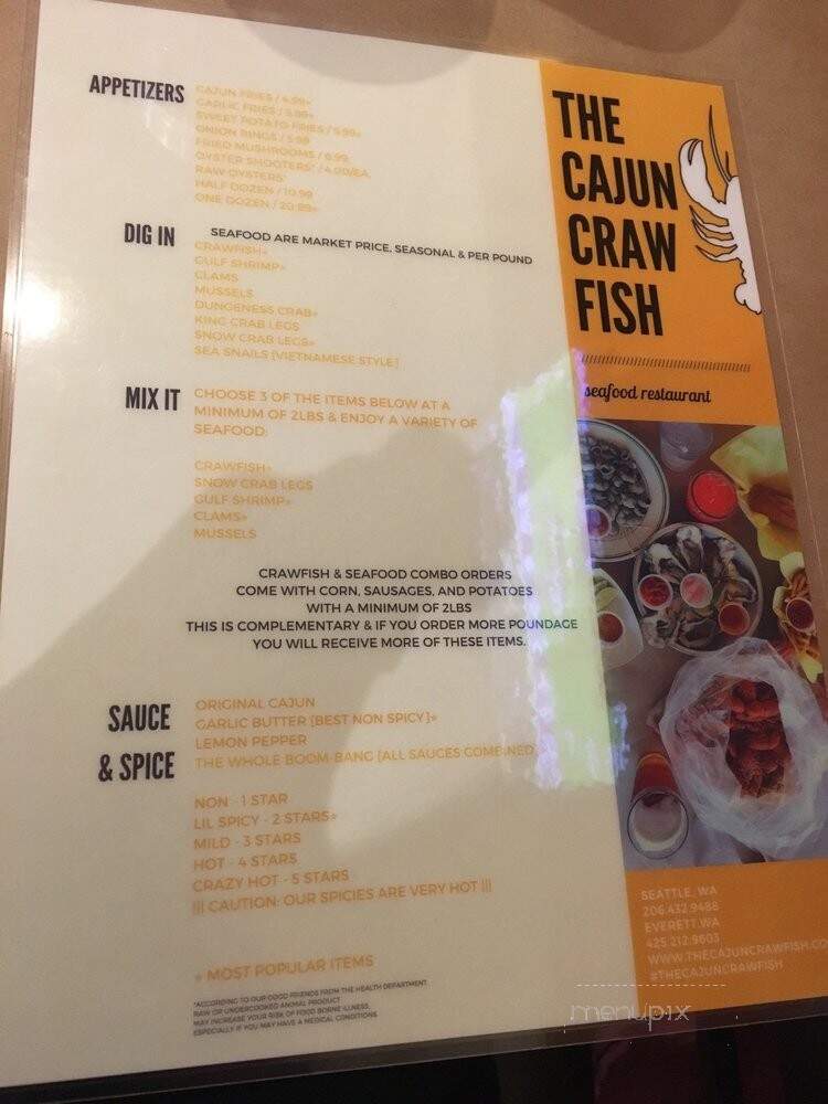 The Cajun Crawfish - Federal Way, WA menu_pic