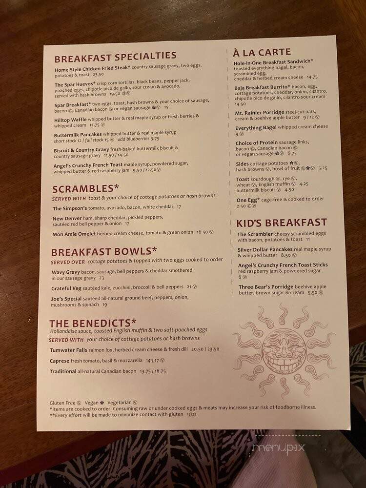 McMenamin's Spar Cafe - Olympia, WA menu_pic
