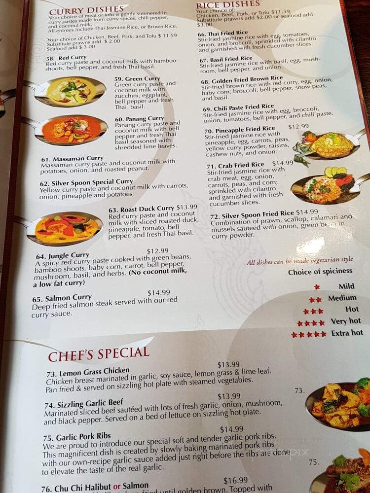 Silver Spoon - Lynnwood, WA menu_pic