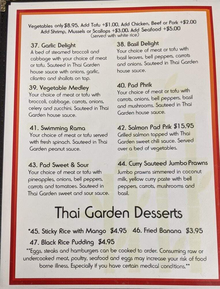 Thai Garden Restuarant - Kennewick, WA menu_pic