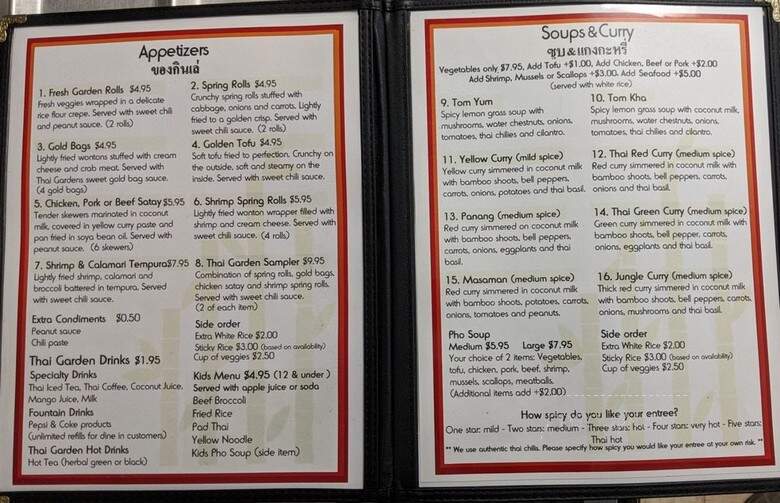 Thai Garden Restuarant - Kennewick, WA menu_pic