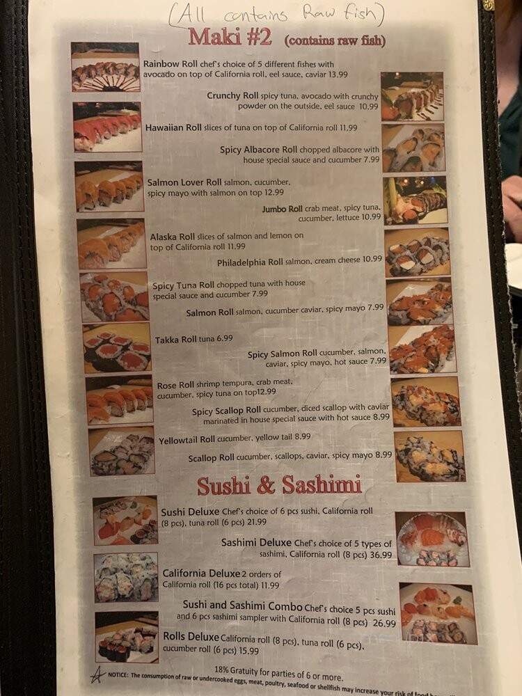 House of Sushi - Casper, WY menu_pic