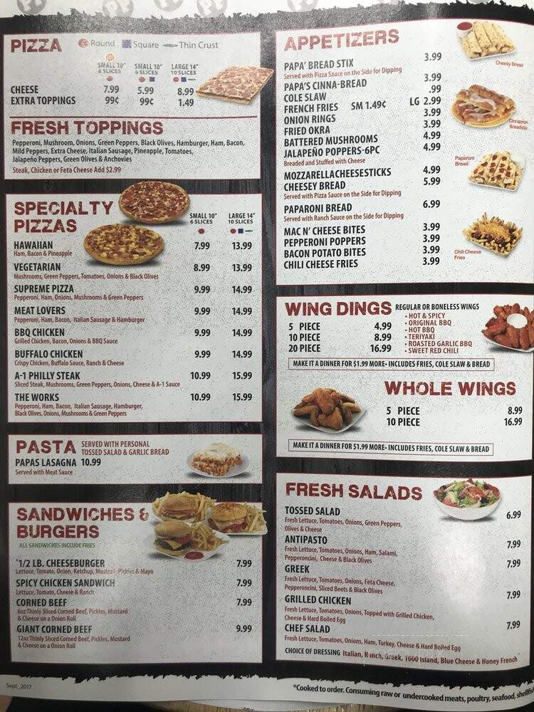 Papa's Pizza - Farmington Hills, MI menu_pic