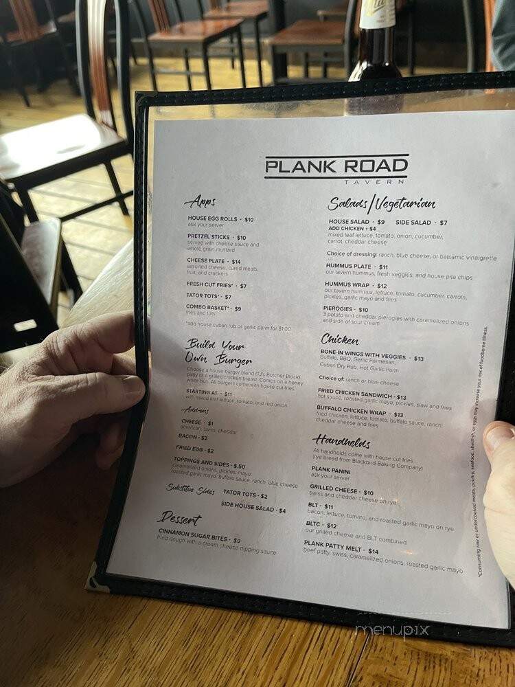 Plank Road Tavern - Cleveland, OH menu_pic