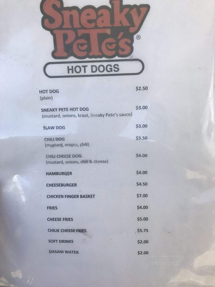Sneaky Pete's - Hoover, AL menu_pic