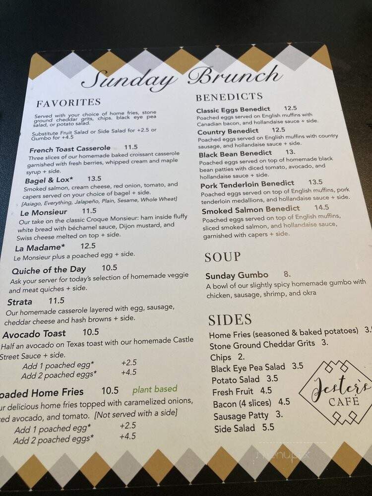 Jester's Java - Wilmington, NC menu_pic