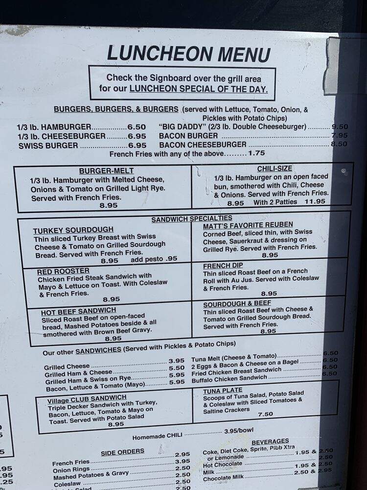 Village Coffee Shop - Boulder, CO menu_pic