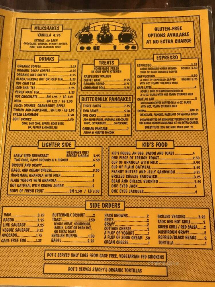 Dot's Diner On The Hill - Boulder, CO menu_pic