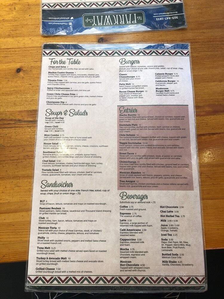 Parkway Restaurant - Boulder, CO menu_pic