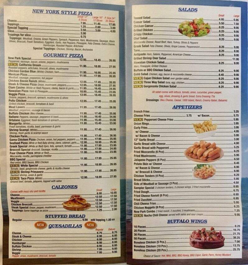 New Park Pizza - Hartford, CT menu_pic