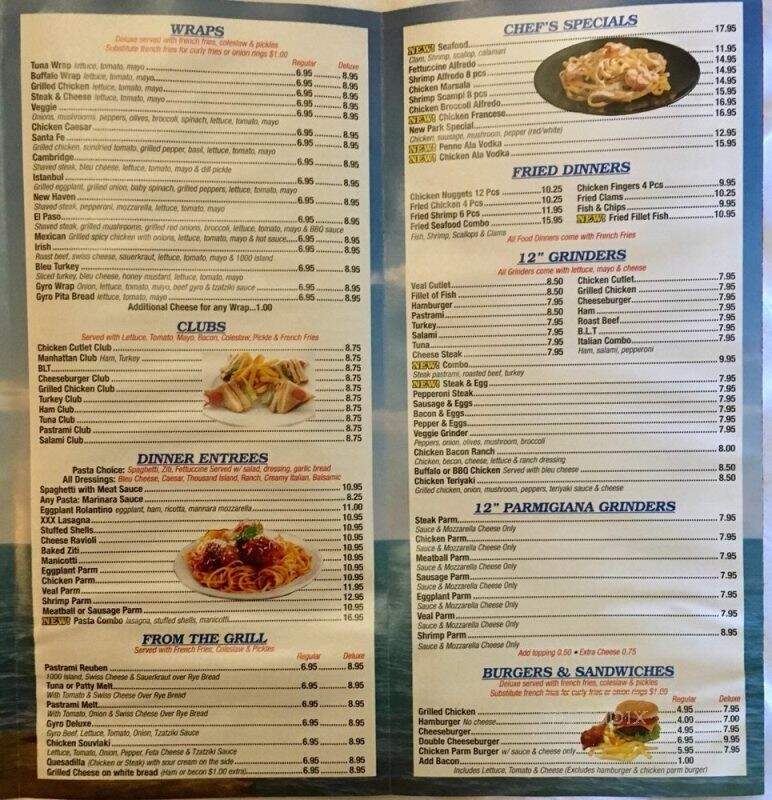 New Park Pizza - Hartford, CT menu_pic