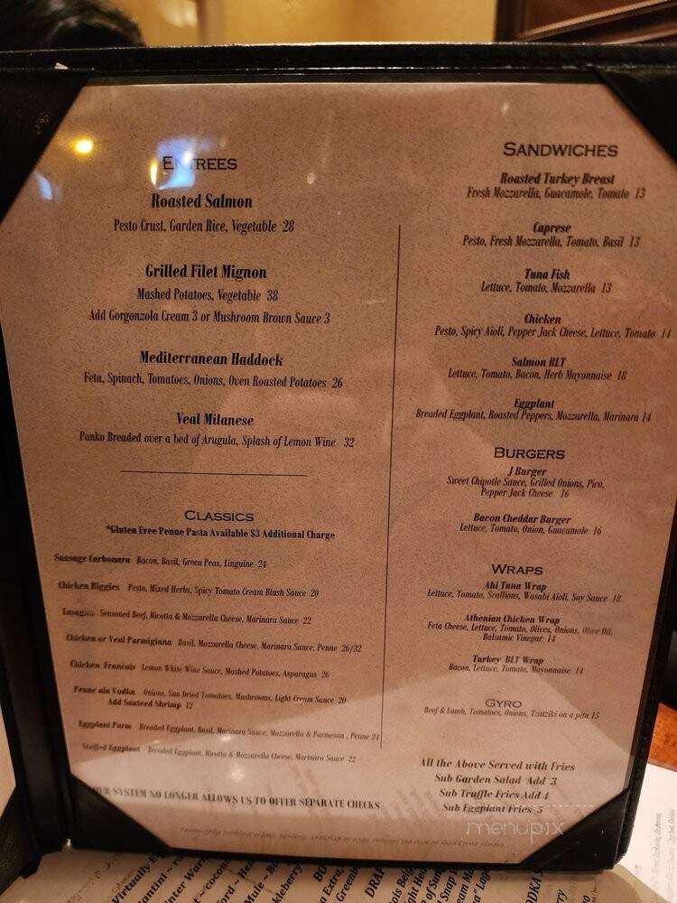 J Restaurant Bar - Hartford, CT menu_pic