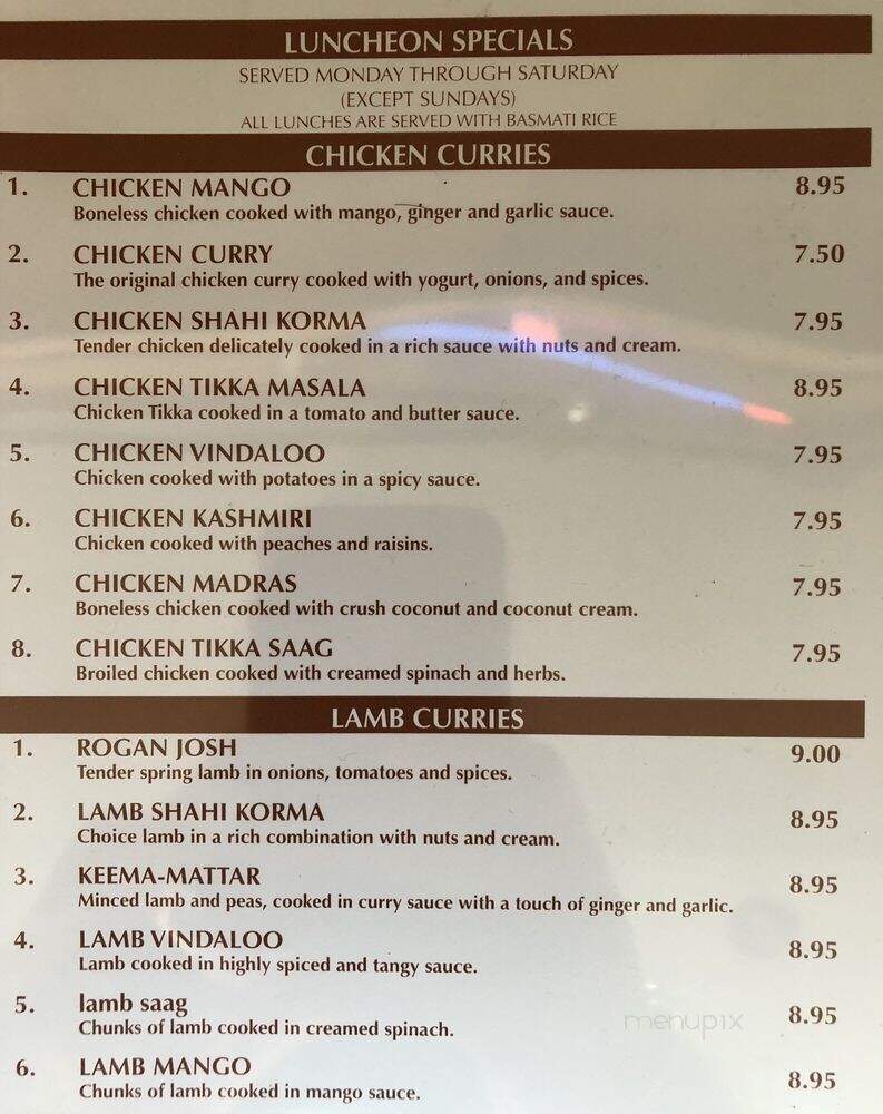 India House Restaurant - Burlington, VT menu_pic