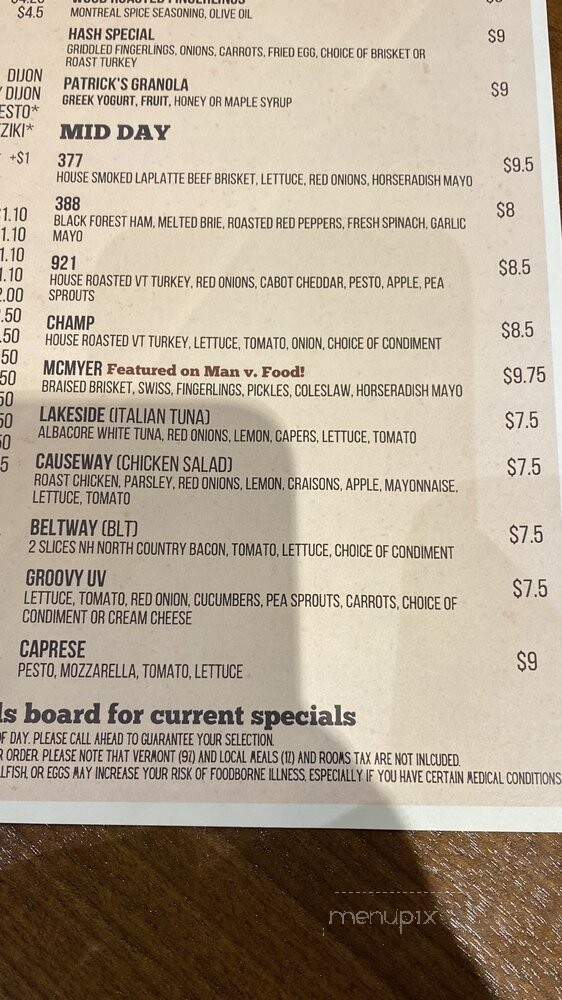 Myer's Bagel Bakery - Burlington, VT menu_pic