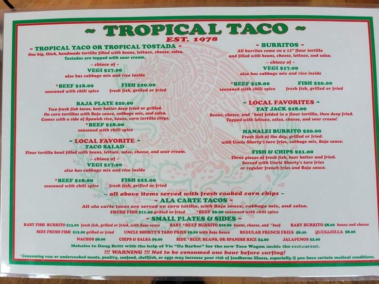 Tropical Taco - Hanalei, HI