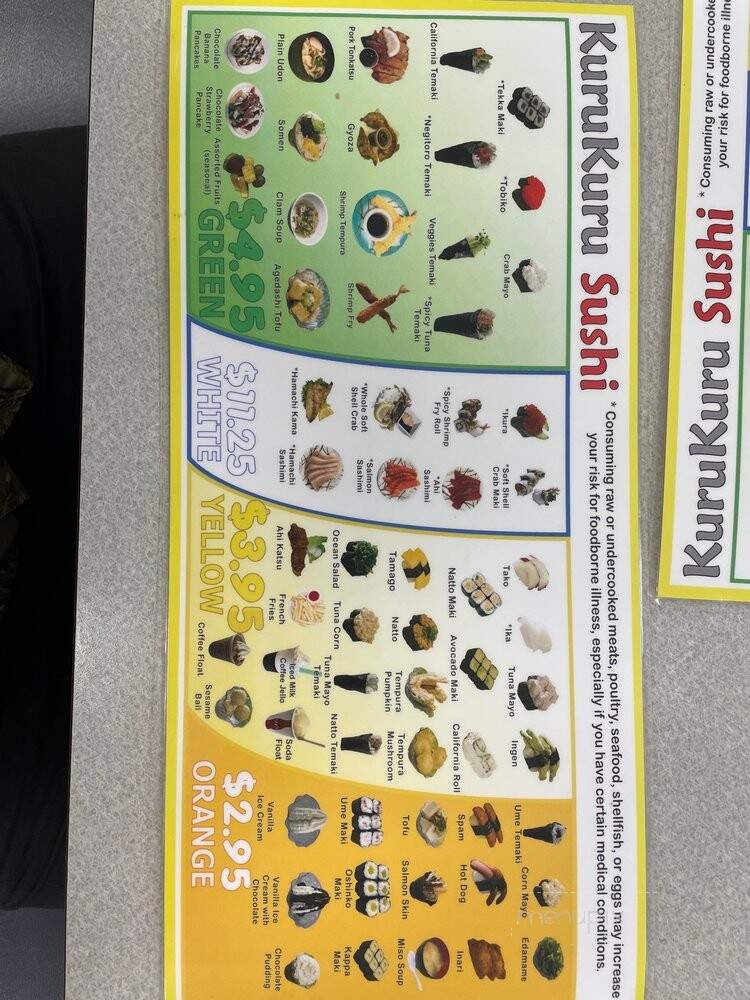 Kuru Kuru Sushi - Aiea, HI menu_pic