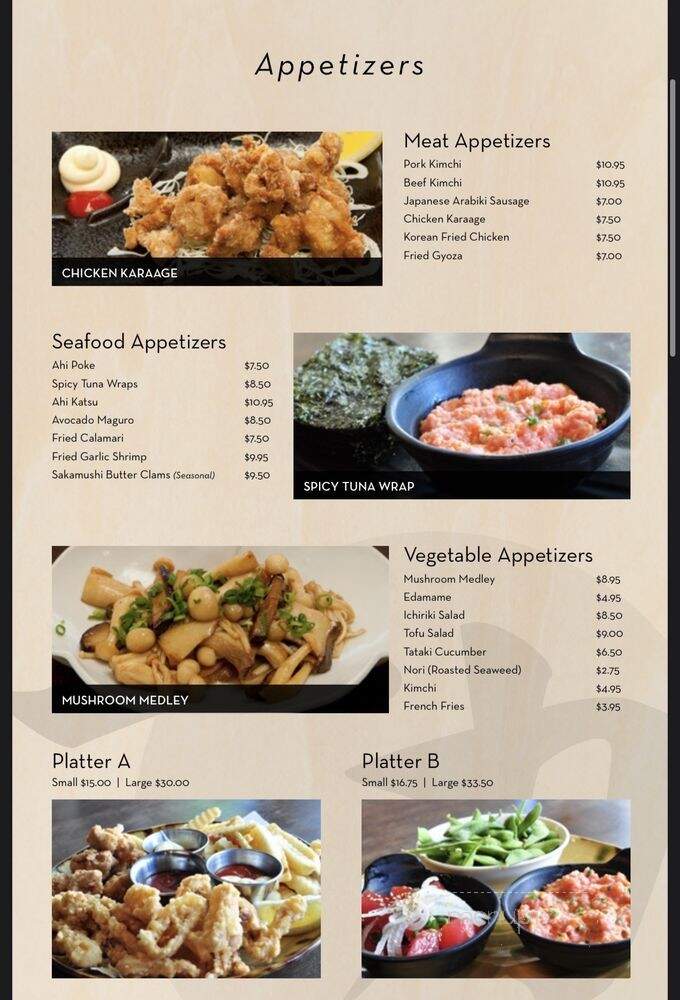 Ichiriki Japanese Nabe Restaurant - Honolulu, HI menu_pic