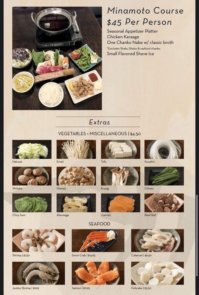 Ichiriki Japanese Nabe Restaurant - Honolulu, HI menu_pic
