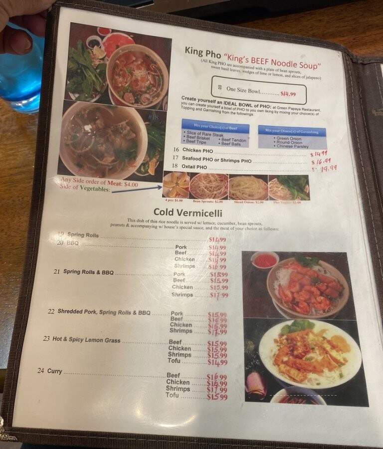 Green Papaya Cafe - Honolulu, HI menu_pic