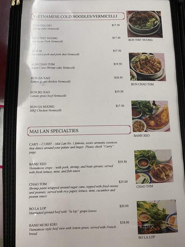 Mai Lan - Honolulu, HI menu_pic