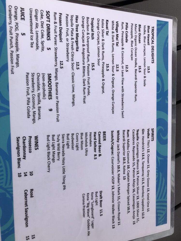 Hilton-Hawaiian Village Beach - Honolulu, HI menu_pic