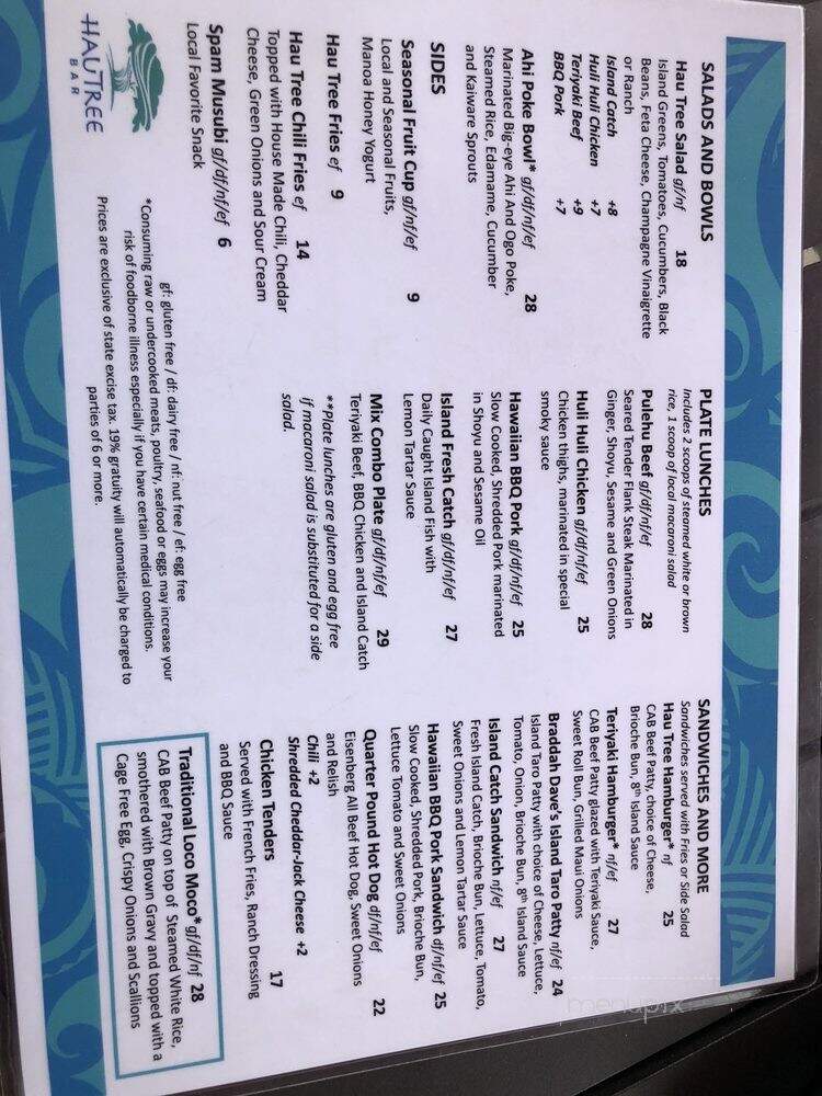Hilton-Hawaiian Village Beach - Honolulu, HI menu_pic