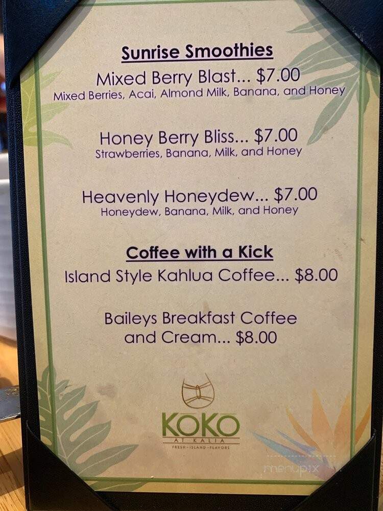 Ko Ko Cafe - Honolulu, HI menu_pic