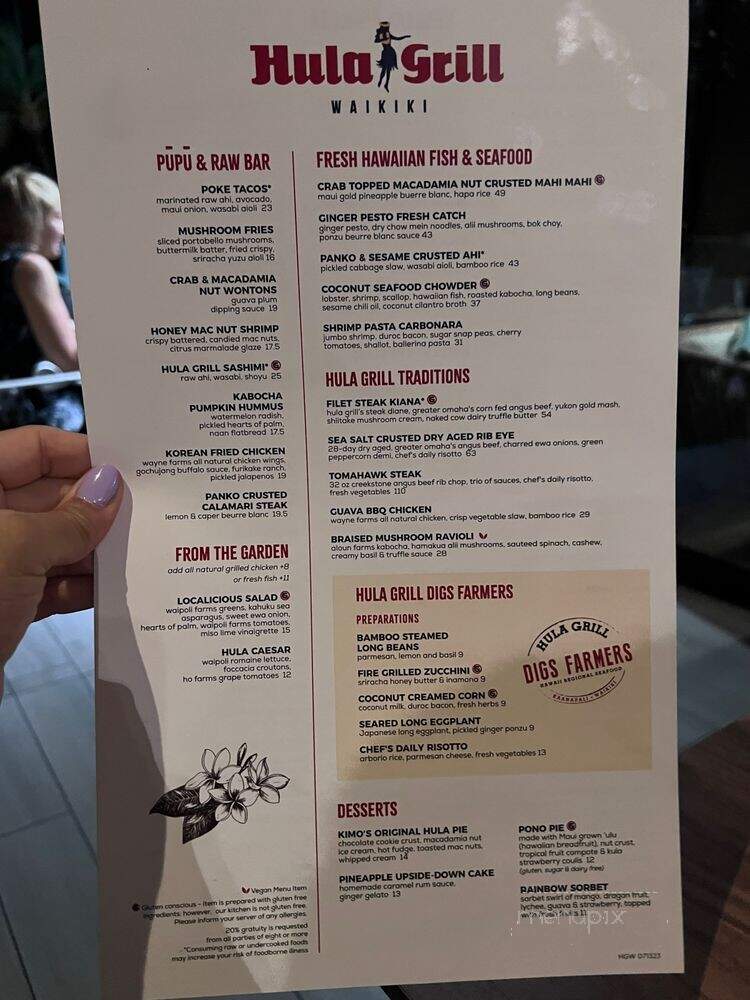 Hula Grill Waikiki - Honolulu, HI menu_pic