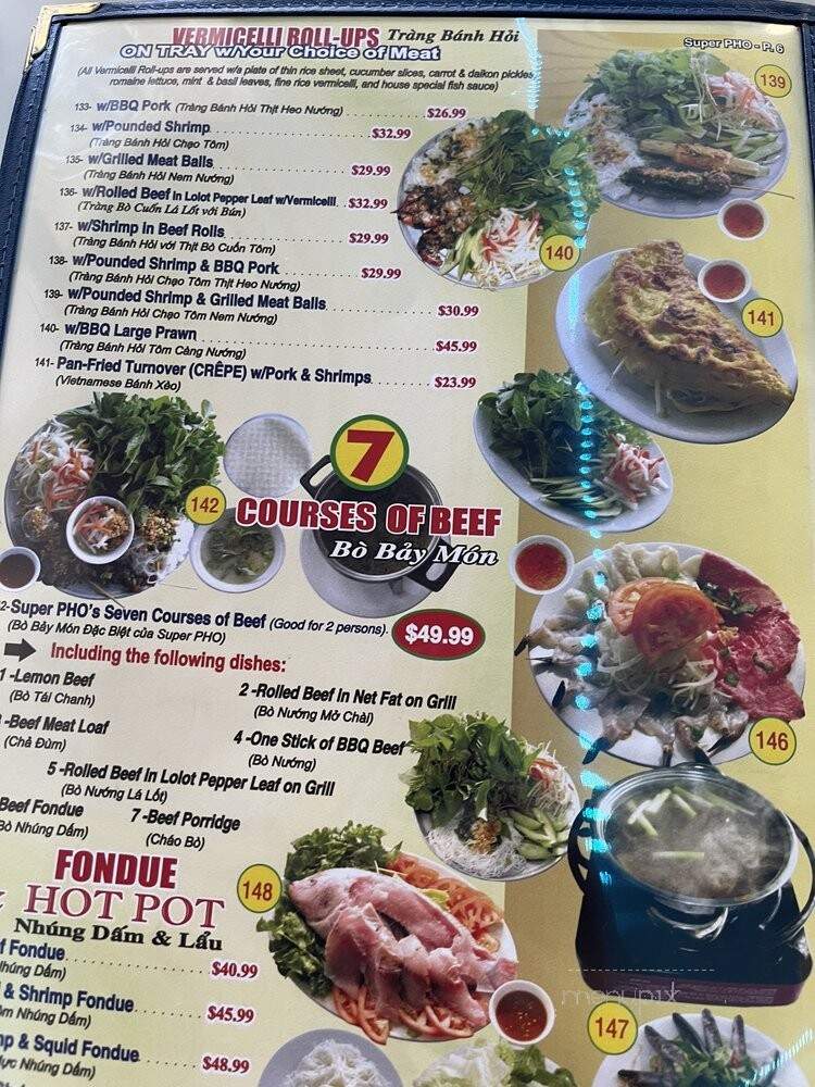 Super Pho - Honolulu, HI menu_pic