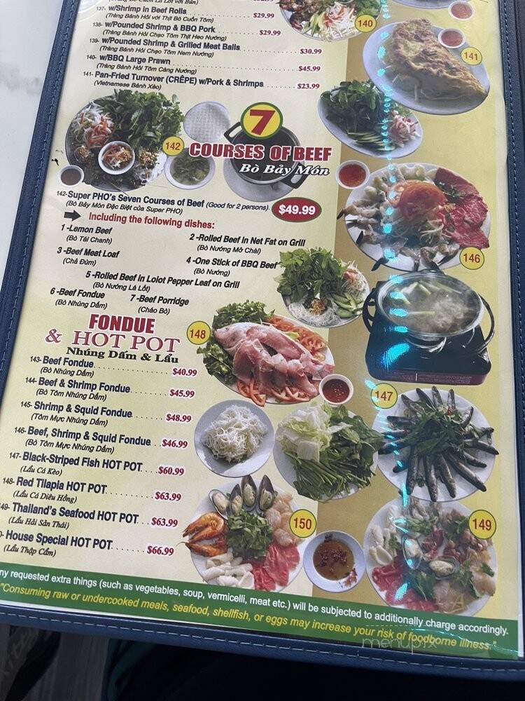 Super Pho - Honolulu, HI menu_pic