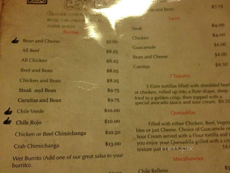 Azteca Mexican - Honolulu, HI menu_pic