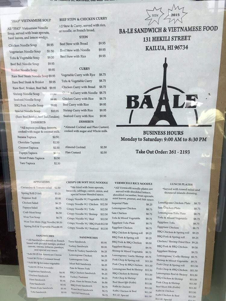 Ba-Le Sandwich Shop - Kailua, HI